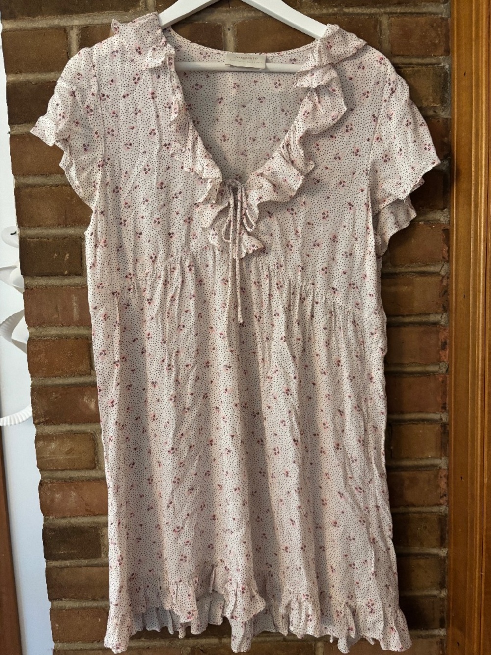 Auguste The Label Babydoll Dress with Pink and Red Flowers